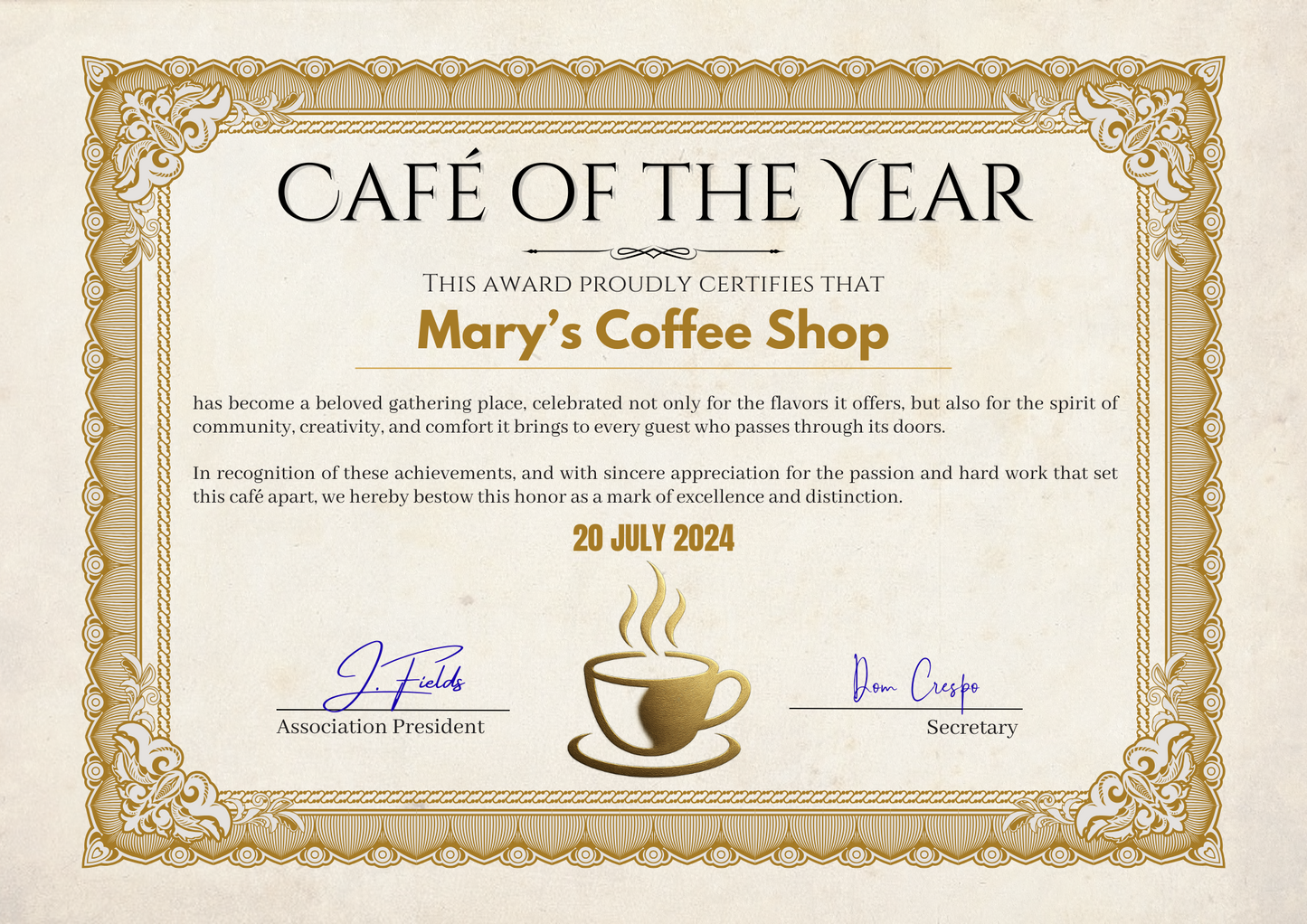 Café of the Year
